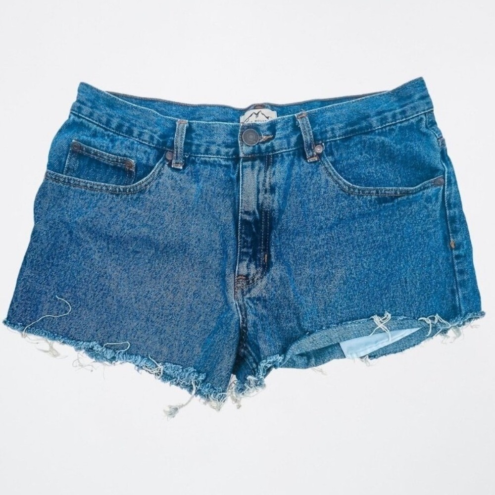 Vintage Blue Mountain Womens High Waisted Denim Cutoff Shorts Size 34x32